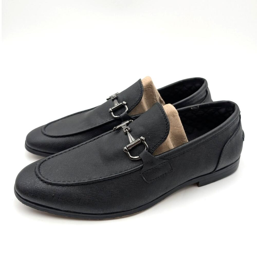 Steve Madden Mez Almond Toe Slip-On Loafer Shoes Men's Black Size US8 EU41